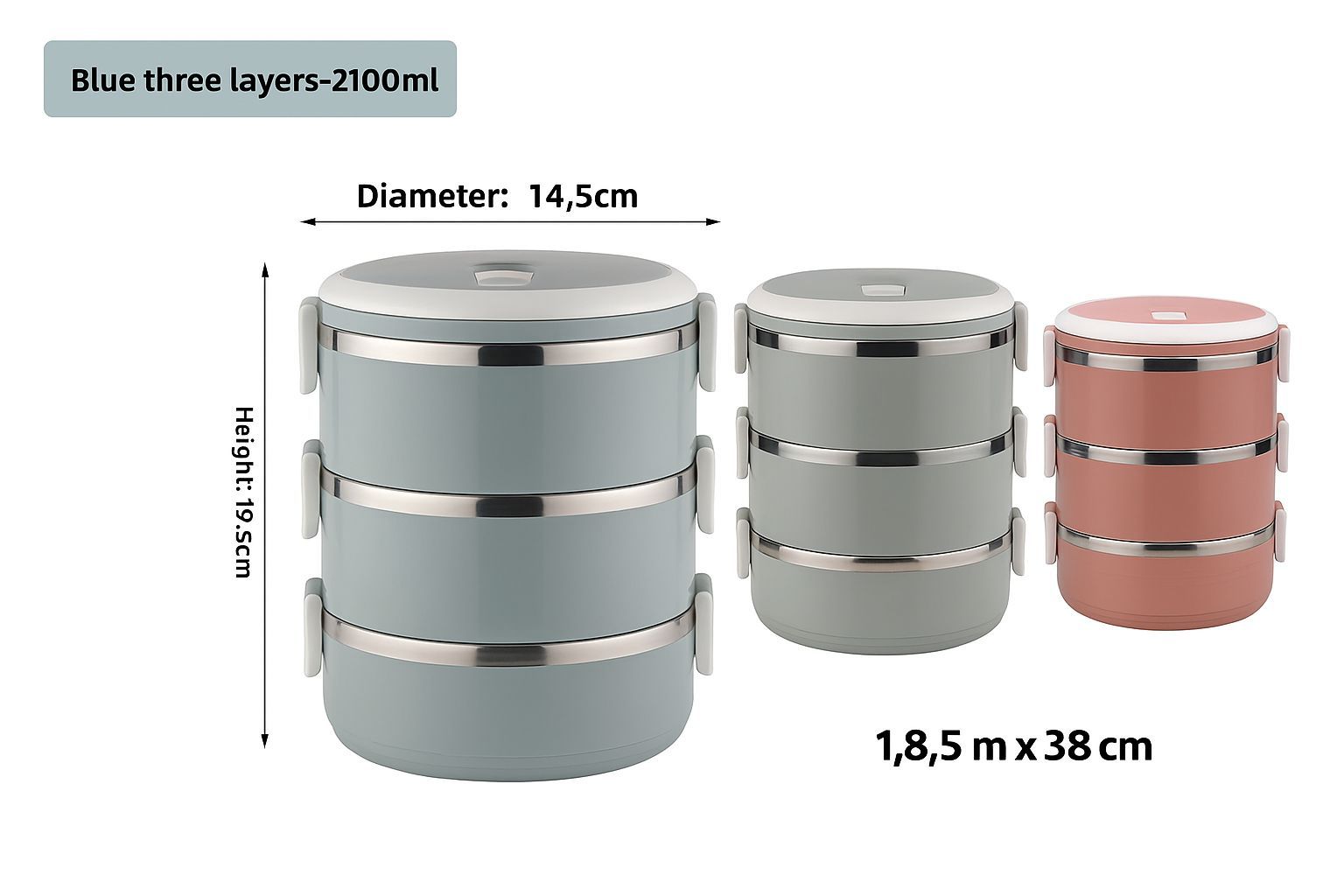 LONCHERA TERMICA 3 NIVELES